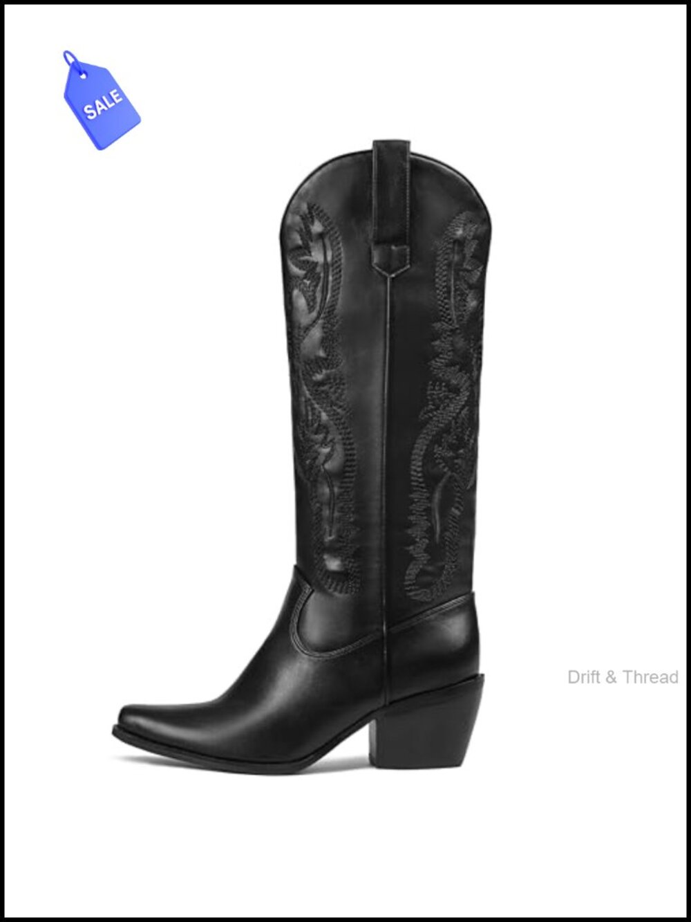 Women's Knee High Western Cowboy Boots PU Block Heel